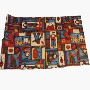 Leslie Beck Scarecrow Pumpkin Patch Fabric  Autumn Fall Quilt Craft 21 x 14 in